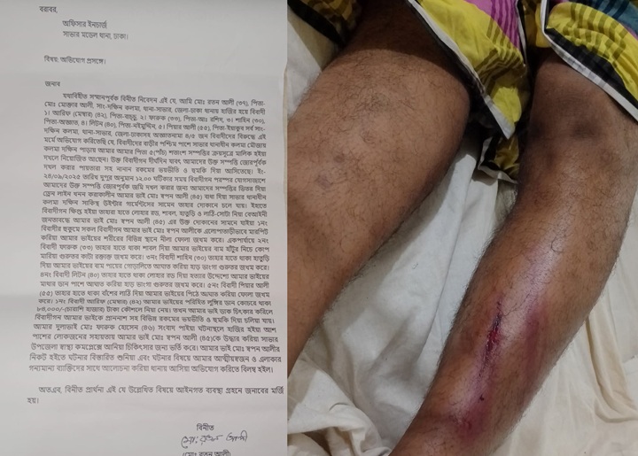 ব্যক্তিগত জমিতে ড্রেন নির্মানে বাঁধা, চেয়ারম্যানের নেতৃত্বে ব্যবসায়ীকে মারধর